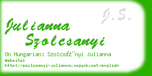julianna szolcsanyi business card